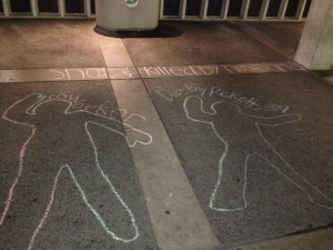 Gun violence chalking